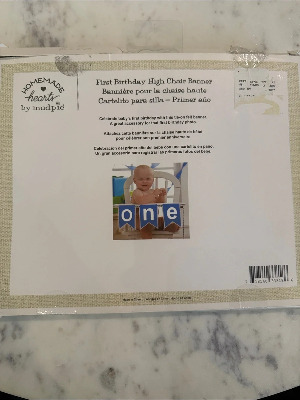 Mud Pie Blue First Birthday High Chair Banner